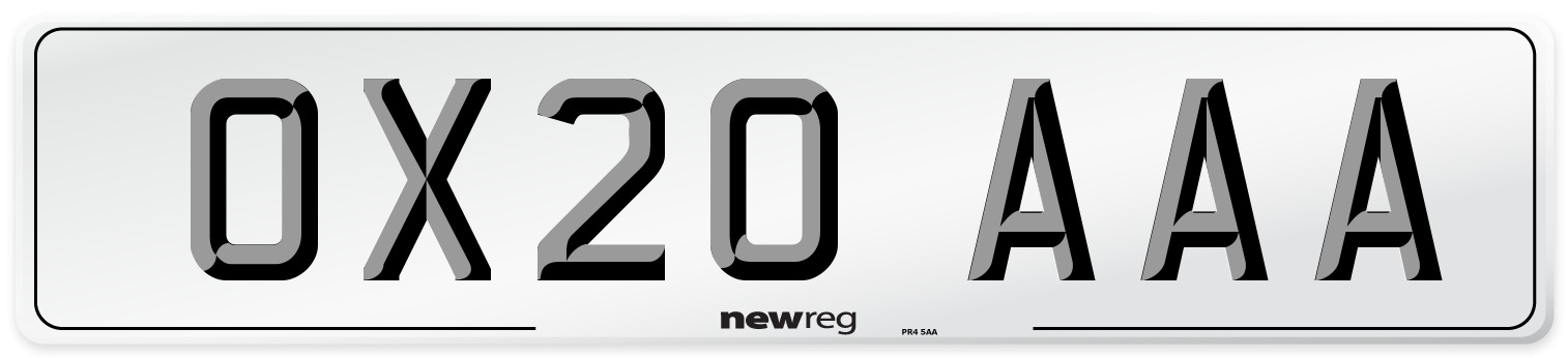 OX20 AAA Number Plate from New Reg